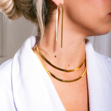 Herringbone Snake Chain Gold Necklace