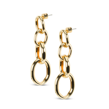 Link Drop Gold Earrings