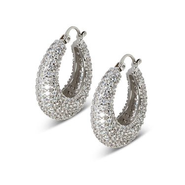 Tapered Pave Hoop Earrings