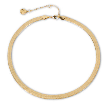 Herringbone Snake Chain Gold Necklace