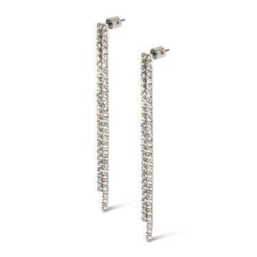 Double Crystal Chain Drop Earrings