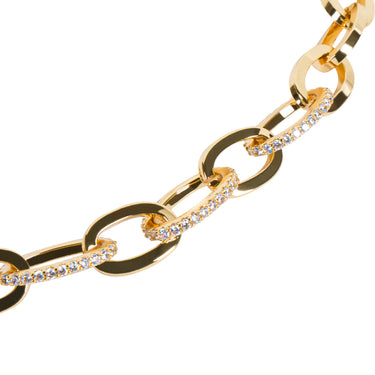 Studded Paperclip Gold Necklace
