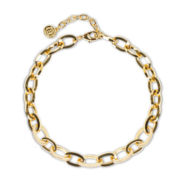Studded Paperclip Gold Necklace