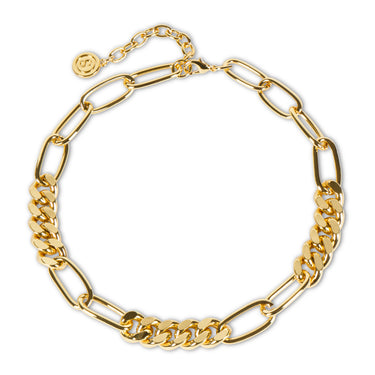 Paperclip & Cuban Link Chain Gold Necklace