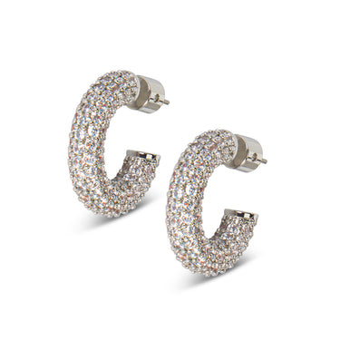 Chunky Pave Hoop Earrings
