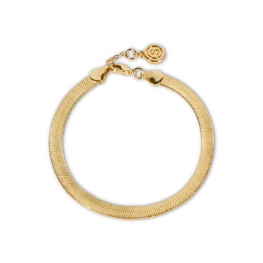 Herringbone Snake Chain Gold Bracelet